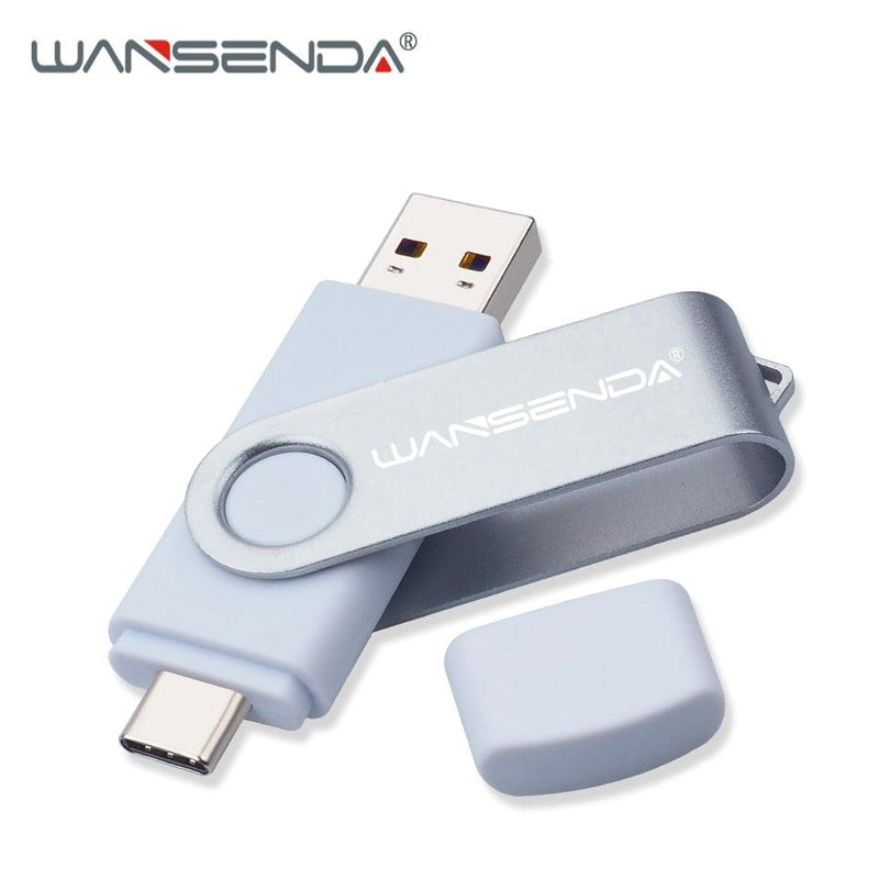 New WANSENDA USB 3.0 TYPE C USB Flash Drive OTG Pen Drive 512GB 256GB 128GB 64GB 32GB 16GB USB Stick 2 in 1 High Speed Pendrive - Loja Shopmart